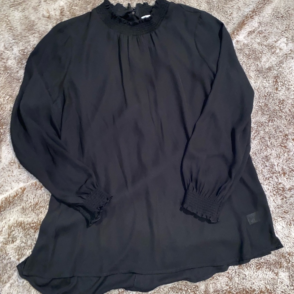 Beautiful sheer black button back top